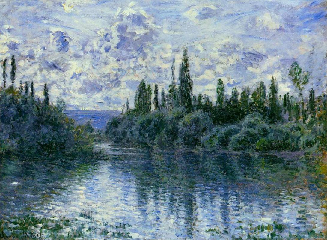 Arm of the Seine near Vetheuil - Claude Monet Paintings